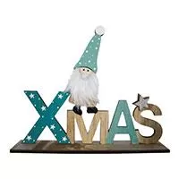 Kliknite za detalje - Novogodišnja drvena dekoracija za kuću Xmas Blue 2 komada