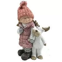 Kliknite za detalje - Novogodišnja i božićna dekoracija 21cm Devojčica i irvas