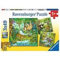 Kliknite za detalje - Zabavna džungla Puzzle slagalica 3x49 delova Ravensburger 05180