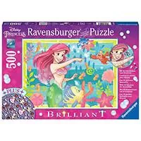 Kliknite za detalje - Ravensburger Brilliant Puzzle - Svetlucava slagalica 500 delova Disney Podvodni raj Male sirene 13327