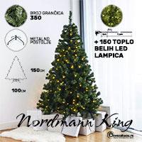 Nordmann King novogodišnja jelka 150cm sa LED lampicama