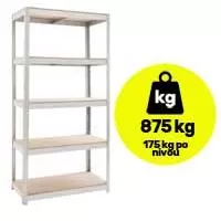 Kliknite za detalje - Metalna polica sa pet nivoa velike nosivosti 5x175kg 180x100x60cm
