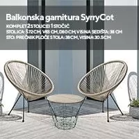 Kliknite za detalje - Baštenska garnitura set dve stolice i sto SyrryCot boja natur