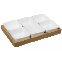 Kliknite za detalje - Secret De Gourmet Set Činija Za Posluženje X5 Porcelan/bambus