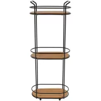 Kliknite za detalje - Tendance Žičana Trostruka Polica za Kupatilo 62,5x24,5x13,5cm Bambus Mat Crna