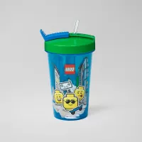 Kliknite za detalje - LEGO® Čaša sa poklopcem i slamkom Plava