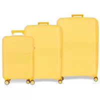 Kliknite za detalje - Komplet proširivih kofera od polipropilena 55cm-68cm-78cm Movom Inari yellow 53294