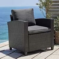 Kliknite za detalje - Baštenska Fotelja Od Ratana Ager Black
