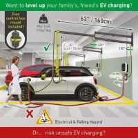 Kliknite za detalje - BARKAN EV160WM zidni zglobni nosač kabla za punjenje električnih vozila 160cm