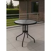Kliknite za detalje - Baštenski Sto Black Calella Čelik - Staklo 80 cm