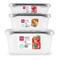 Kliknite za detalje - Komplet četvrtastih kutija za hranu sa poklopcima 3kom. Frigo Frozen
