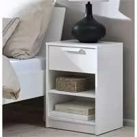 Kliknite za detalje - Noćni ormarić sa fiokom XER beli
