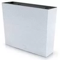 Kliknite za detalje - Prosperplast Visoka žardinjera sa ratan teksturom Bela 58x50x18cm