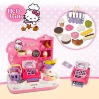 Smoby Hello Kitty poslastičarnica SM024381 - Dođite kod mace Kitty na izvanredne kolače i zdravo voće! Mafini, kroasani, puslice! Jabuke ili banane! Dobićete korpu, vaga nam je tačna, a možete platiti kešom ili karticom!