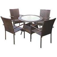 Garnitura Od Wicker Ratana Sto + 4 Stolice - Torino