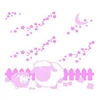 Kliknite za detalje - Zidni tatoo Sweet Lullaby D02 85x60cm F8C5F9 FF99FF