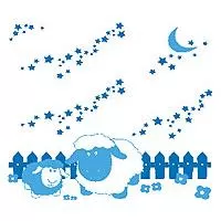 Kliknite za detalje - Zidni tatoo Sweet Lullaby D02 85x60cm 47A7DE 0071B5