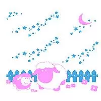 Kliknite za detalje - Zidni tatoo Sweet Lullaby D02 120x85cm FF99FF 47A7DE