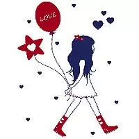 Kliknite za detalje - Zidni tatoo Girl With Baloons D06 90x120cm 1E235D A0001C