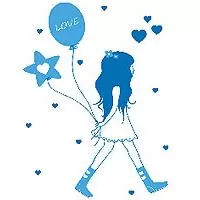 Kliknite za detalje - Zidni tatoo Girl With Baloons D06 60x80cm 0071B5 47A7DE