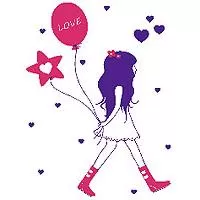 Kliknite za detalje - Zidni tatoo Girl With Baloons D06 90x120cm 4F218B D72D6D
