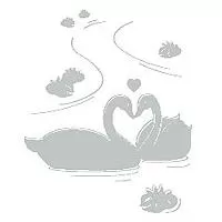 Kliknite za detalje - Zidni tatoo Swans R01B 100x120cm C0C7C3