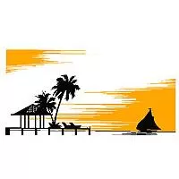 Kliknite za detalje - Zidni tatoo Paradise Island PS01 120x60cm 060606 FFA600