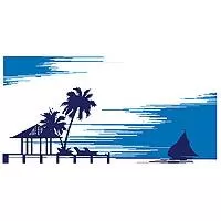 Kliknite za detalje - Zidni tatoo Paradise Island PS01 120x60cm 1E235D 0071B5