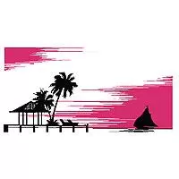 Kliknite za detalje - Zidni tatoo Paradise Island PS01 120x60cm 060606 D72D6D