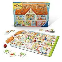 Ravensburger Društvene igra Race to the Roof - Trkaj se do krova 01-211510 - Od podruma do tavana. Možeš li da stigneš pre ostalih na krov? Startuješ na ulaznim vratima, bacaš kocku i juriš kroz razne prostorije. Dobiješ li 6, biraš karticu predmeta - to te može odvest daleko napred, a možeš završiti i u podrumu! Ne postoje dve is