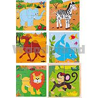 WoodyLand Drvene puzzle - kocke Safari 90921