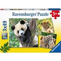 Kliknite za detalje - Ravensburger Slagalice 3x49 Panda tigar lav 05666