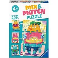 Kliknite za detalje - Ravensburger Slagalice 3x24 dela Mix and Match Čudovišta 05135