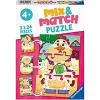 Kliknite za detalje - Ravensburger Slagalice 3x24 dela Mix and Match Domaće životinje 05198