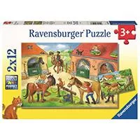 Kliknite za detalje - Ravensburger Puzzle slagalice 2x12 delova Srećni dani u štalama 05178