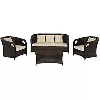 Kliknite za detalje - Garnitura Sardinia Dark Brown - 2 Fotelje + Dvosed + Sto + Jastuci