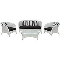 Lounge Set Las Vegas Wash White - 2 Fotelje + Dvosed + Sto + Jastuci