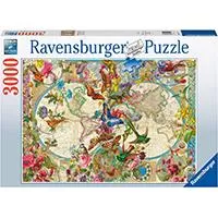 Kliknite za detalje - Ravensburger Puzzle slagalica za odrasle 3000 Mapa sveta - Flora i fauna 17117