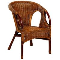 Fotelja od Prirodnog Ratana New Swan Brown Black Wash