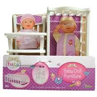 Kliknite za detalje - Baby Basics zvučna lutka sa kolevkom i dodacima 23625