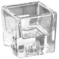 Kliknite za detalje - PapStar stakleni svećnjak 6x6x6 za tealight i stubne sveće PS 13907 - 2 komada