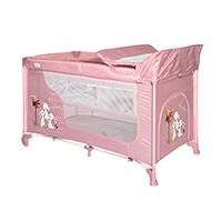 Kliknite za detalje - Lorelli Prenosivi krevetac za bebe Moonlight 2 nivoa Beige rose rabbits 10080412153