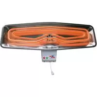 Grejalica za kupatilo sa poteznim prekidačem 800+1200W 11666 - Praktična grejalica za kupatilo sa dva grejača snage 800 i 1200W sa difuzorom od prohrom lima. Potezni prekidač omogućava uključivanje grejača po potrebi. Nagib grejalice može da se podešava.