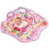 Kliknite za detalje - Bright Starts Bebi gimnastika - prostirka za igru Deluxe Pink Animals