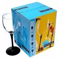 Kliknite za detalje - Luminarc Domino Black čaše za vino 25cl 4kom. 115005