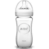 Kliknite za detalje - Avent Staklena flašica Natural 240ml sa cuclom sa sporim protokom 1m+