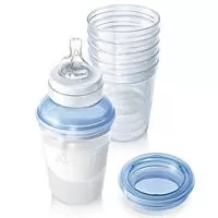 Kliknite za detalje - Avent Čašice Via 5 kom. za odlaganje izdojenog mleka i hrane 240ml