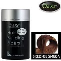 Kliknite za detalje - Preparat za proređenu kosu Dexe Hair Building Fibers 22g srednje smeđa