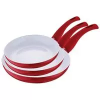 Kliknite za detalje - Bergner Keramički tiganji - Set od 3 kom Renberg red RB-1008-R