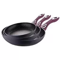 Kliknite za detalje - Bergner Tiganji sa mermernom oblogom - Set od 3 kom Renberg purple RB-1023-P